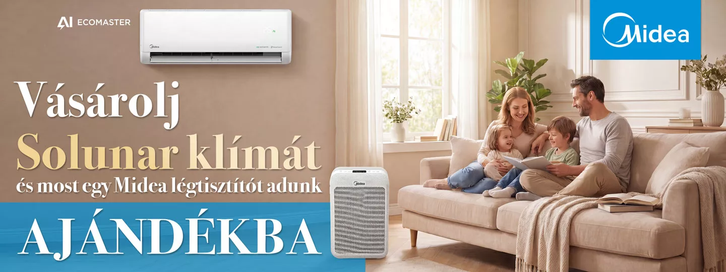 Vásárolj Midea Solunar klímát és most egy Midea légtisztítót adunk ajándékba