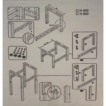   Klímatartó hóhatár konzol 400x450x450-730-ig (állítható) (9794-401-06) 230 kg-ig (kicsi)