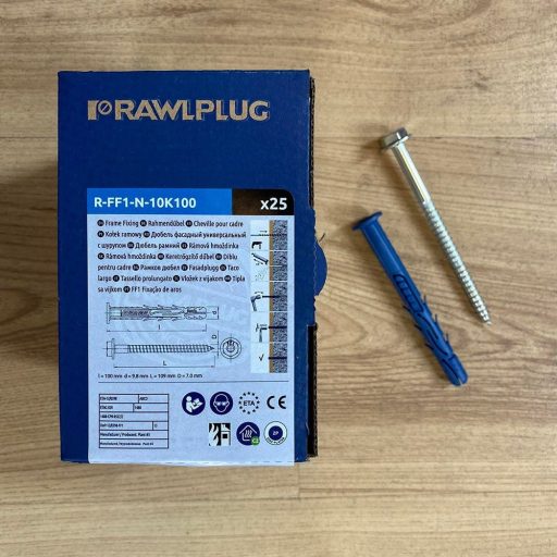 FF1 10x100 peremes dübel, hatlapfejű peremes csavarral (torx) (25db/doboz)