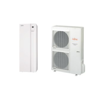   Fujitsu Waterstage HPDUO 14/1F High Power WGYG140DG6 / WOYG140LCTA osztott levegő-víz hőszivattyú beépített HMV tárolóval 13.5 kW