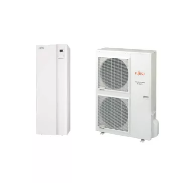   Fujitsu Waterstage HPDUO 14/1F High Power WGYG140DG6 / WOYG140LCTA osztott levegő-víz hőszivattyú beépített HMV tárolóval 13.5 kW