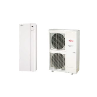   Fujitsu Waterstage HPDUO 16/3F High Power WGYK160DG9 / WOYK160LCTA osztott levegő-víz hőszivattyú beépített HMV tárolóval 15.2 kW