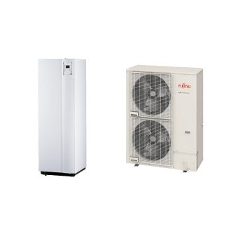   Fujitsu Waterstage SHPDUO 15/3F Super High Power WGYK170DJ9 / WOYK150LJL osztott levegő-víz hőszivattyú beépített HMV tárolóval 15 kW
