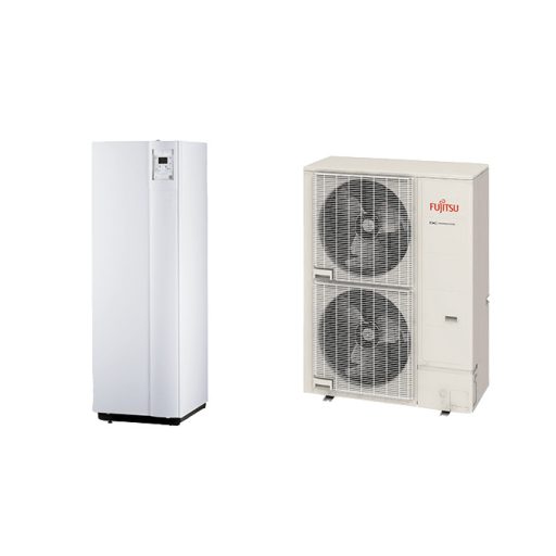 Fujitsu Waterstage SHPDUO 17/3F Super High Power WGYK170DJ9 / WOYK170LJL osztott levegő-víz hőszivattyú beépített HMV tárolóval 17 kW