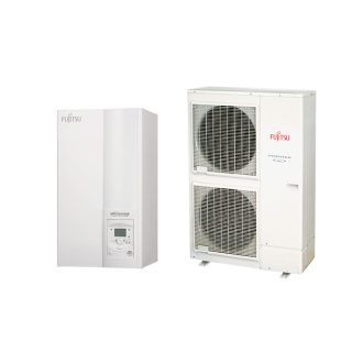   Fujitsu Waterstage HP 16/3F High Power V2 WSYK160DG9 / WOYK160LCTA osztott levegő-víz hőszivattyú 15.2 kW