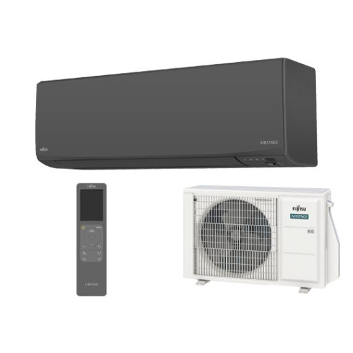 Fujitsu Airstage Design ASEH07KJCALB / AOEH07KJCAL Oldalfali split klíma készlet 2,0 kW, fekete, WiFi, R32