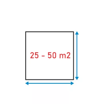 25 - 50 m² között